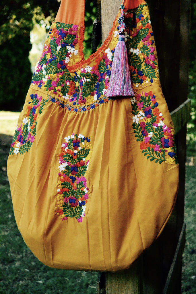 Boho Huipil Embroidered Handbag