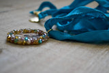 Turquoise Ribbon Silk Necklace
